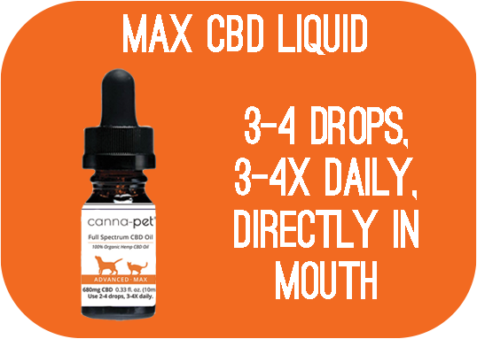 MaxCBD Liquid - 3-4 drops, 3-4x daily, directly in mouth