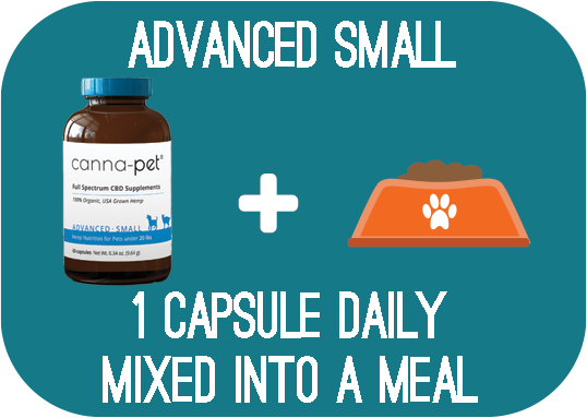 Capsules: Canna-Pet® Advanced Small – 30 capsules - 1 capsule daily mixed into a meal