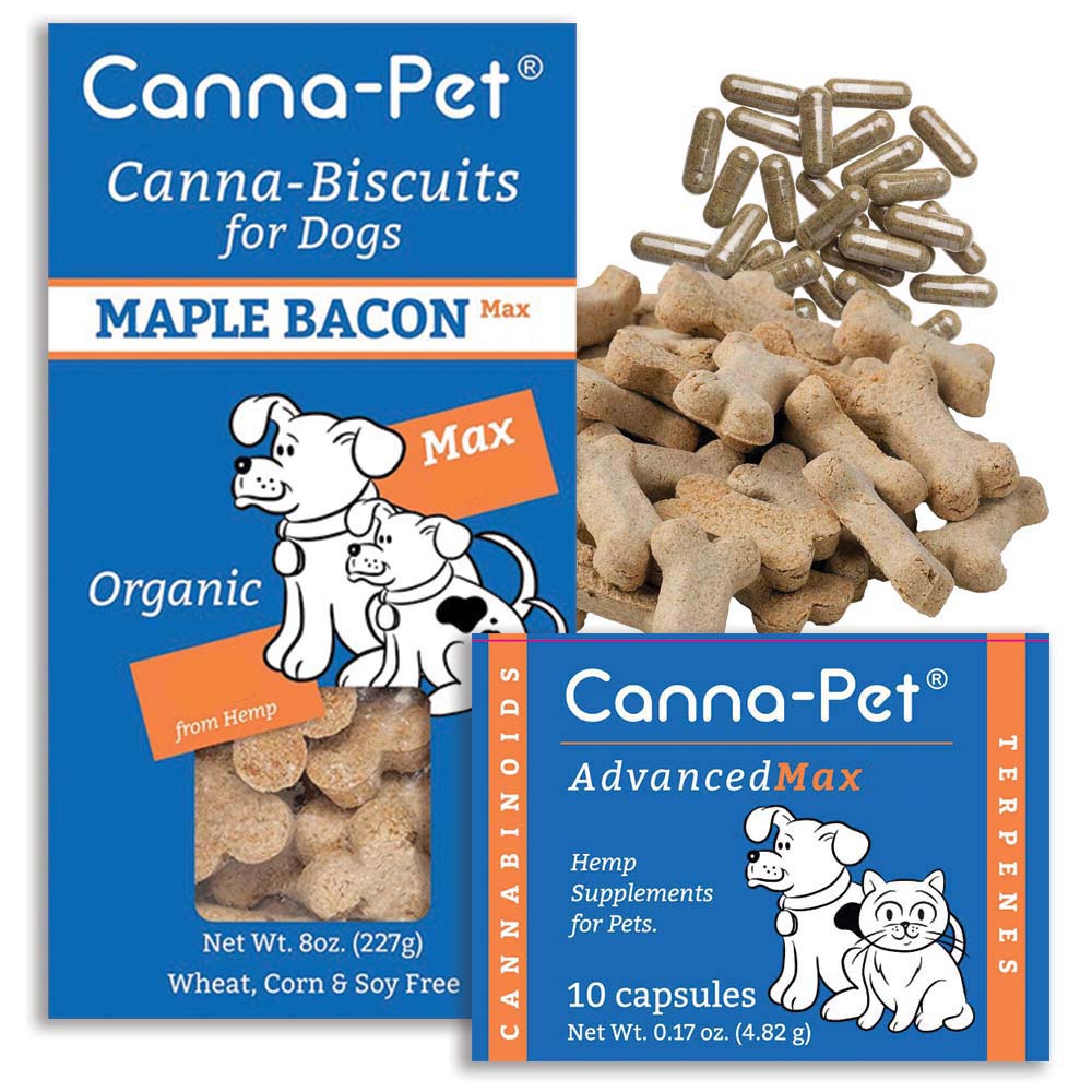 Canna-Pet Max biscuits and pills