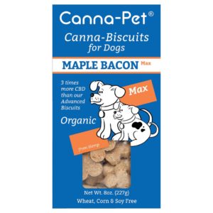 full spectrum hemp dog treats in maple bacon flavor