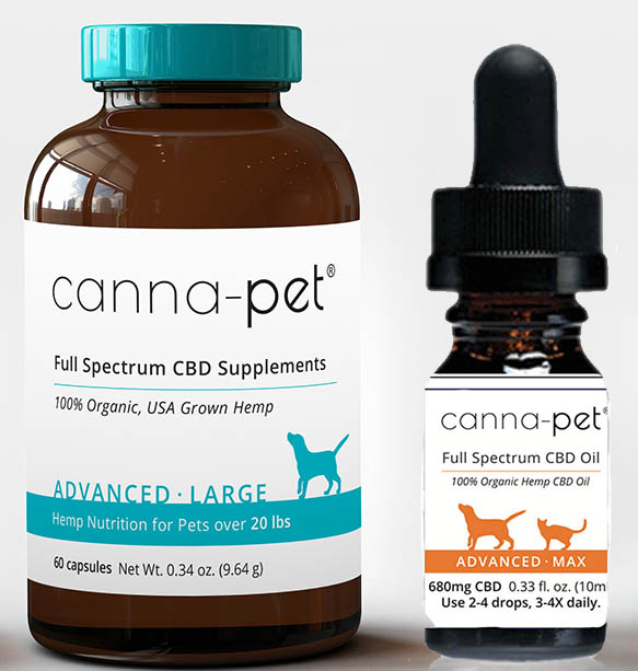 Package: Canna-Pet® Advanced Large 60 capsules & 10ml MaxCBD Liquid