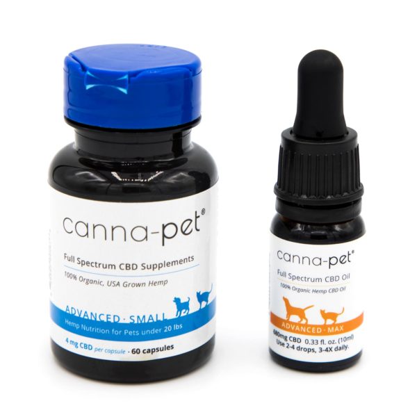 Package: Canna-PetÂ® Advanced Small 60 capsules & 10ml MaxCBD Liquid